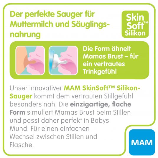 MAM Trinksauger 2er Pack - SkinSoft Silikon Gr.1