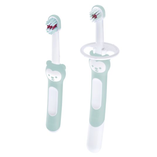 MAM Toothbrush set with learning toothbrush & toothbrush for babies - Mint