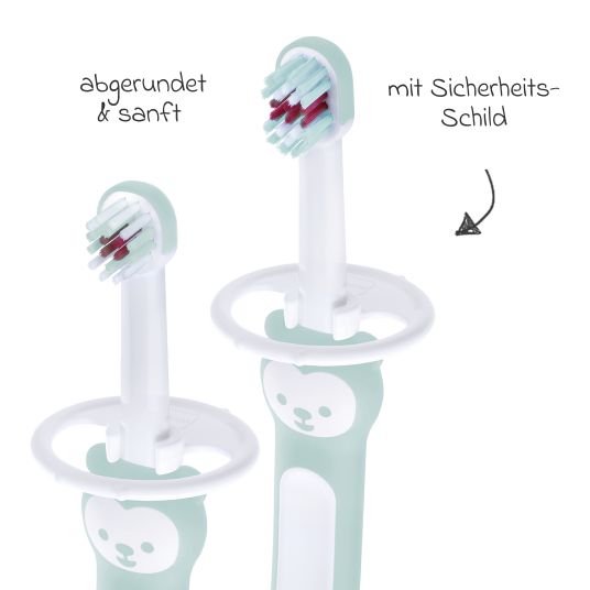 MAM Toothbrush set with learning toothbrush & toothbrush for babies - Mint