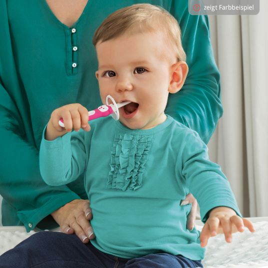 MAM Set di spazzolini da denti con spazzolino didattico e spazzolino per bambini - Rosa