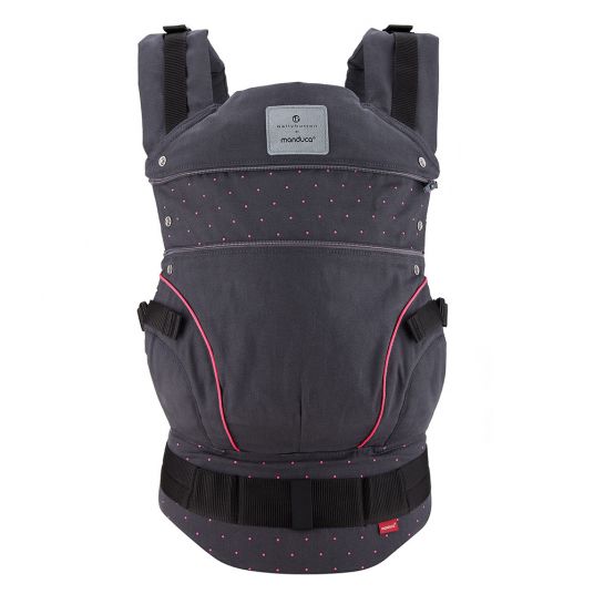 manduca Baby carrier bellybutton Berry Dots - Anthracite
