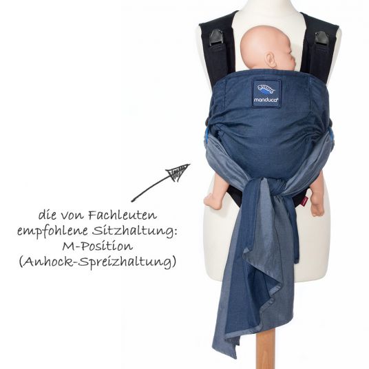 manduca Baby carrier / sling Duo with removable waist belt - Blue