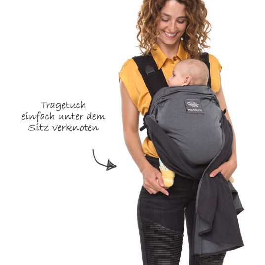 manduca Baby carrier / sling Duo with removable waist belt - Grey