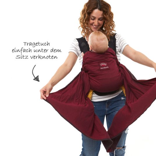 manduca Baby carrier / sling Duo with removable waist belt - Red