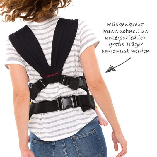 manduca Baby carrier / sling duo with removable hip belt Wild Crosses - bellybutton - Grey