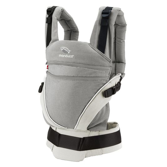 manduca Baby Carrier XT Cotton incl. Cover Cold Weather Silver Cloud - Grey White