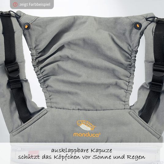 manduca Babytrage XT Cotton inkl. Cover Cold Weather Silver Cloud - Grey White