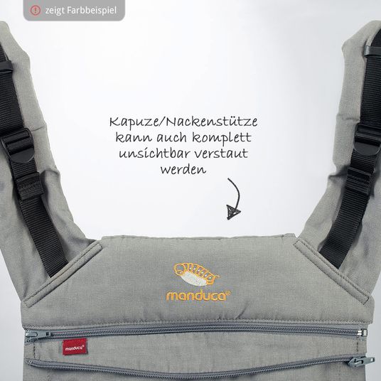 manduca Baby Carrier XT Cotton incl. Cover Cold Weather Silver Cloud - Grey White