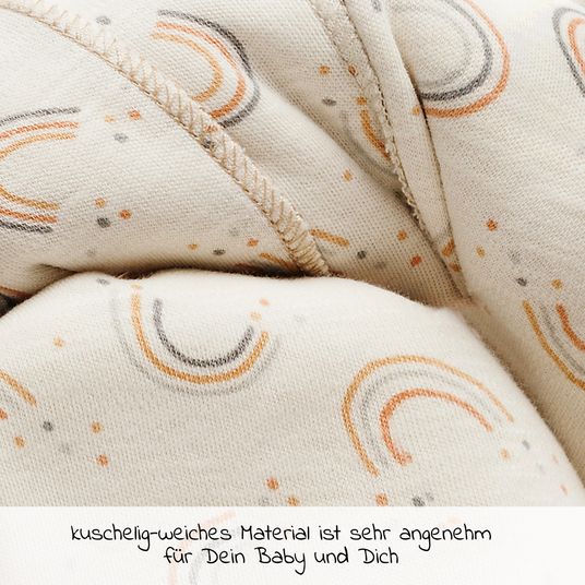 manduca Baby sling elastic 510 x 60 cm for newborns from 3.5 kg - 15 kg made of 100% organic cotton - RainbowDay - Sand Print