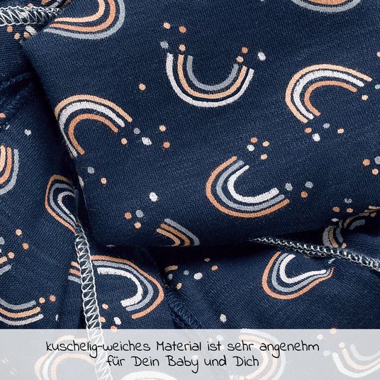 manduca Baby sling elastic 510 x 60 cm for newborns from 3.5 kg - 15 kg made of 100% organic cotton - RainbowNight - Navy Print