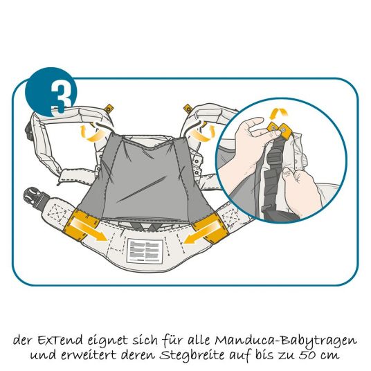 manduca Fabric insert ExTend for baby carrier - Black
