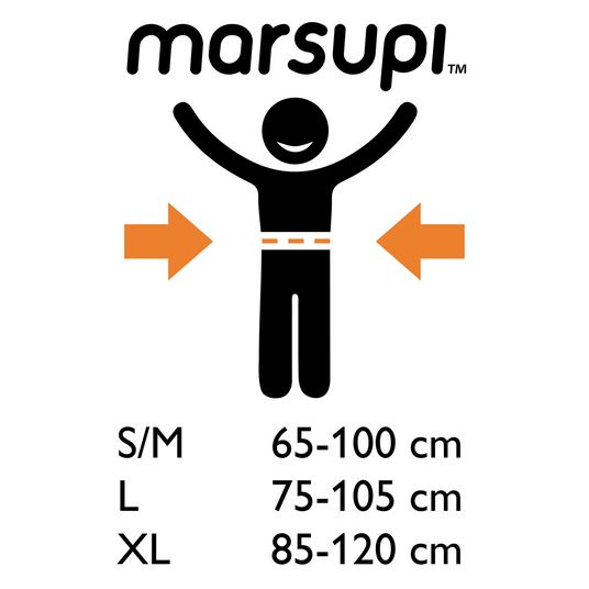 Marsupi Babytrage Breeze 2.0 Gr. L für Neugeborene von 3,5 kg -15 kg - Lightgrey