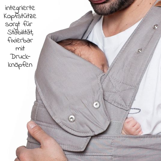 Marsupi Babytrage Breeze 2.0 Gr. XL für Neugeborene von 3,5 kg -15 kg - Lightgrey