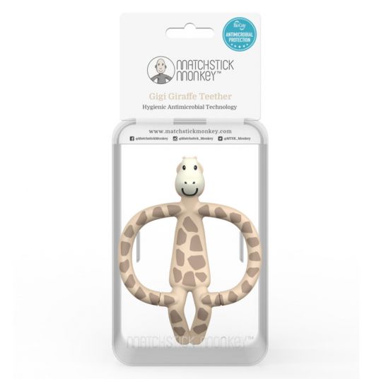Matchstick Monkey Gigi giraffe teething ring - Beige