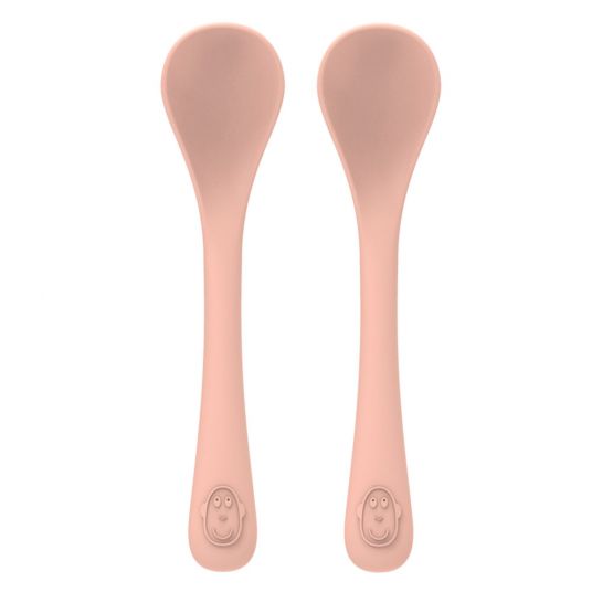 Matchstick Monkey Teething spoon 2-pack made of silicone - monkey - dusky pink