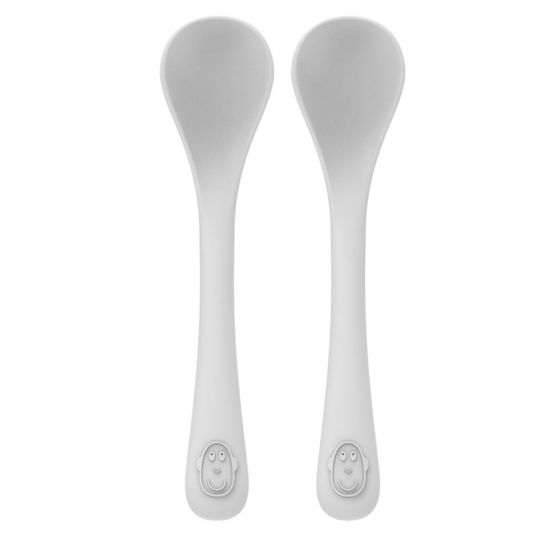 Matchstick Monkey Teething spoon 2-pack made of silicone - monkey - gray