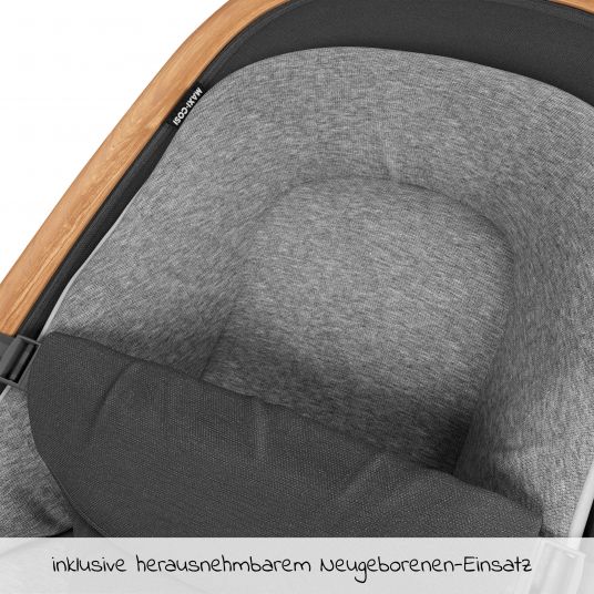 Maxi-Cosi 2- in 1 -Babywippe Kori ab der Geburt mit Neugeborenen-Inlay nur 2,3 kg - Essential Graphite
