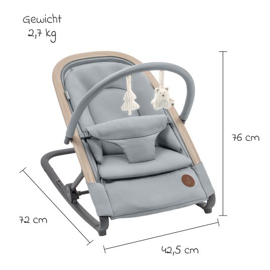 Maxi-Cosi 2-in-1 Babywippe Kori ab der Geburt mit Neugeborenen-Inlay nur 2,3 kg leicht - Beyound - Grey Eco
