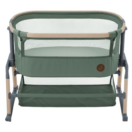 Maxi-Cosi 2-in-1 Beistellbett Iora Air mit Schaukelfunktion, atmungsaktive Stoffe, klappbar, inkl. Matratze & Reisetasche - Beyond Green