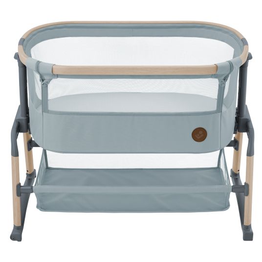 Maxi-Cosi 2-in-1 Beistellbett Iora Air mit Schaukelfunktion, atmungsaktive Stoffe, klappbar, inkl. Matratze & Reisetasche - Beyond Grey