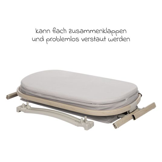 Maxi-Cosi 2-in-1 Beistellbett Iora Air mit Schaukelfunktion, atmungsaktive Stoffe, klappbar, inkl. Matratze & Reisetasche - Classic Beige Eco FR