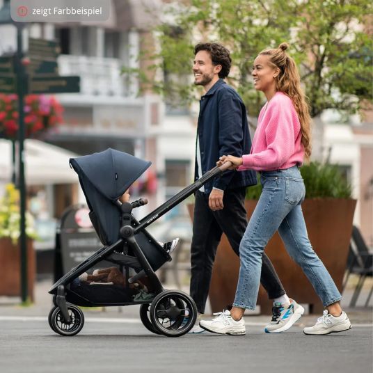 Maxi-Cosi 2-in-1 Kombi-Kinderwagen Zelia³ verwendbarer Sitz & Wanne in einem, verstellbarer Schieber, 22 kg - Luxe Twillic Grey