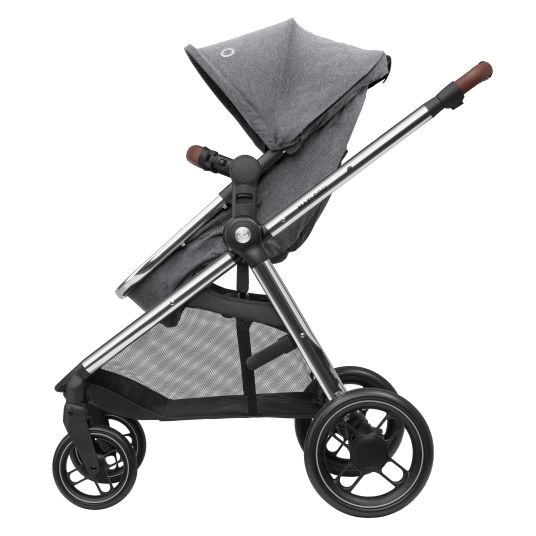 Maxi-Cosi 2-in-1 Kombi-Kinderwagen Zelia³ verwendbarer Sitz & Wanne in einem, verstellbarer Schieber, 22 kg - Luxe Twillic Grey