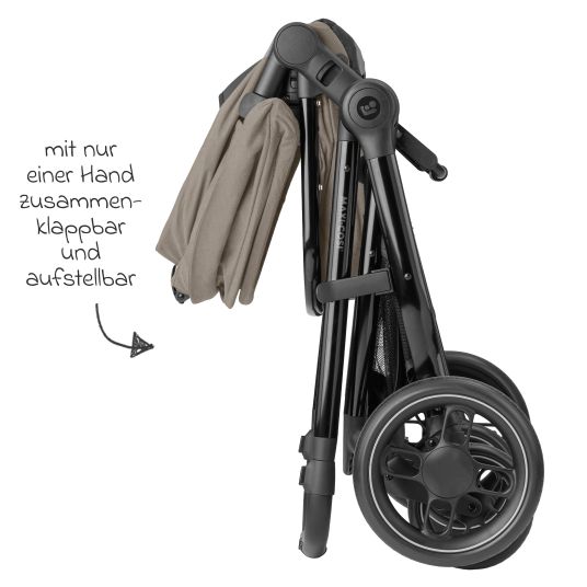 Maxi-Cosi 2-in-1 Kombi-Kinderwagen Zelia³ verwendbarer Sitz & Wanne in einem, verstellbarer Schieber, 22 kg - Luxe Twillic Truffel