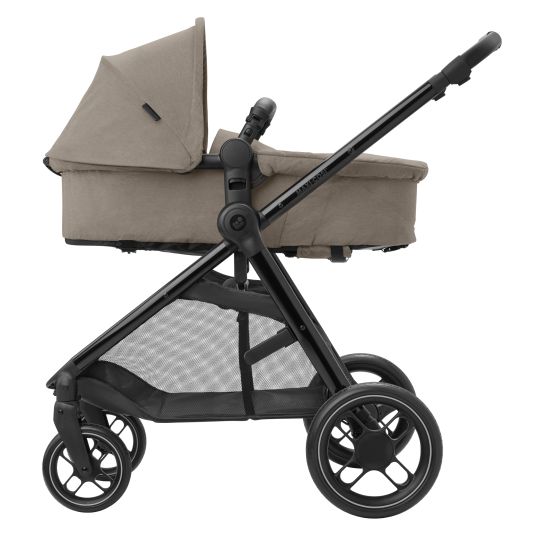 Maxi-Cosi 2-in-1 Kombi-Kinderwagen Zelia³ verwendbarer Sitz & Wanne in einem, verstellbarer Schieber, 22 kg - Luxe Twillic Truffel