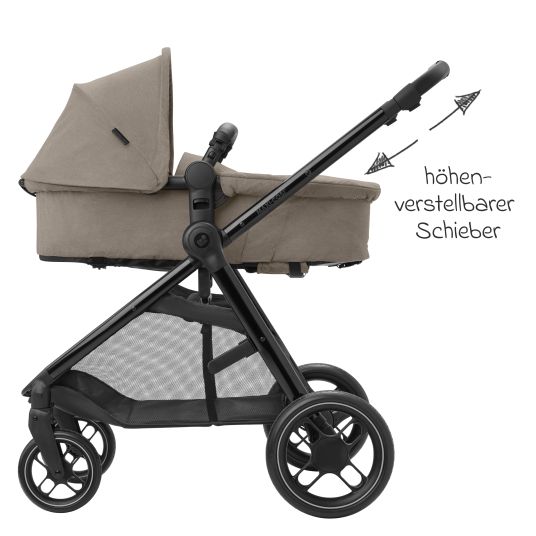 Maxi-Cosi 2-in-1 baby carriage Zelia³ usable seat & carrycot in one, adjustable push bar, 22 kg - Luxe Twillic Truffle