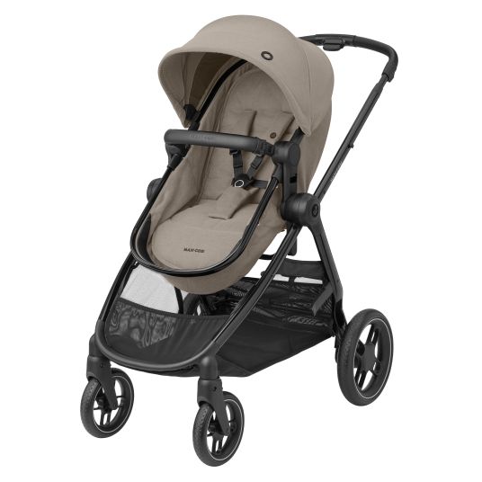 Maxi-Cosi 2-in-1 Kombi-Kinderwagen Zelia³ verwendbarer Sitz & Wanne in einem, verstellbarer Schieber, 22 kg - Luxe Twillic Truffel