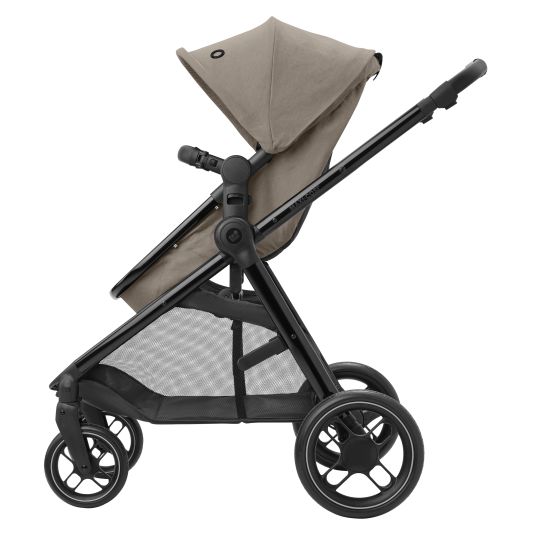 Maxi-Cosi 2-in-1 Kombi-Kinderwagen Zelia³ verwendbarer Sitz & Wanne in einem, verstellbarer Schieber, 22 kg - Luxe Twillic Truffel