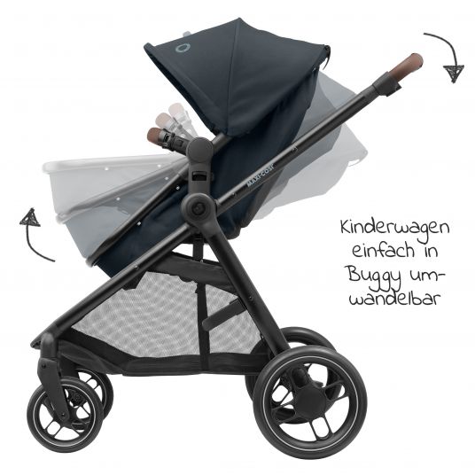 Essential Kombi-Kinderwagen Wanne 2 einem, -in- Maxi-Cosi Schieber, & Zelia³ 1 wendbarer in verstellbarer Sitz Graphite 22 - - kg