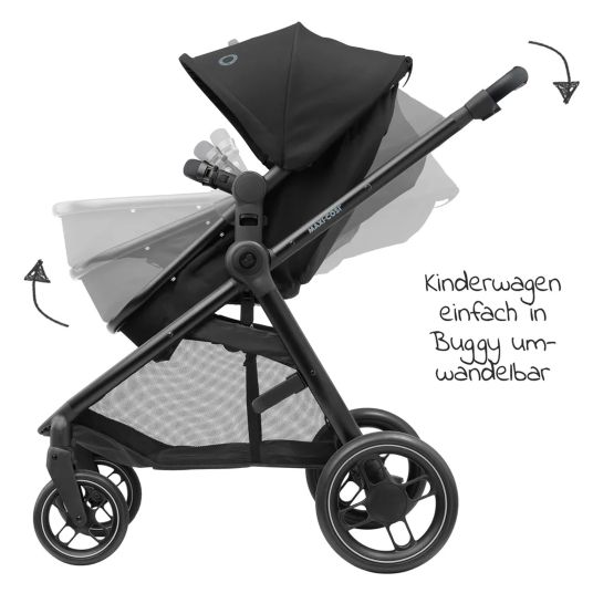 Maxi-Cosi 3-in-1 baby carriage set Zelia³ incl. infant car seat CabrioFix i-Size & adapter, 22 kg - Black