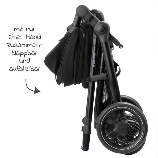 Maxi-Cosi 3-in-1 Kombi-Kinderwagen-Set Zelia³ inkl. Babyschale CabrioFix i-Size & Adapter, 22 kg - Black