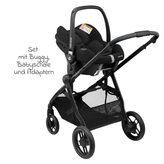 Maxi-Cosi 3-in-1 Kombi-Kinderwagen-Set Zelia³ inkl. Babyschale CabrioFix i-Size & Adapter, 22 kg - Black