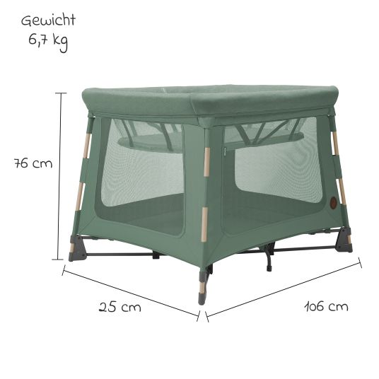 Maxi-Cosi 3-in-1 travel cot Swift travel cot, co-sleeper, playpen with mattress & carrycot only 6.70 kg light - Beyound - Green Eco