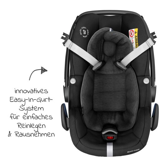 Maxi-Cosi 3in1 Babyschale & Reboarder-Set ab Geburt - 4 Jahre (45 cm - 105 cm) mit Babyschale Pebble Pro, Kindersitz Pearl Pro 2, FamilyFix 3 inkl. Schutzunterlage & Buggybuch - Black