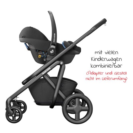 Maxi-Cosi 3in1 Babyschale & Reboarder-Set ab Geburt - 4 Jahre (45 cm - 105 cm) mit Babyschale Pebble Pro, Kindersitz Pearl Pro 2, FamilyFix 3 inkl. Schutzunterlage & Buggybuch - Black