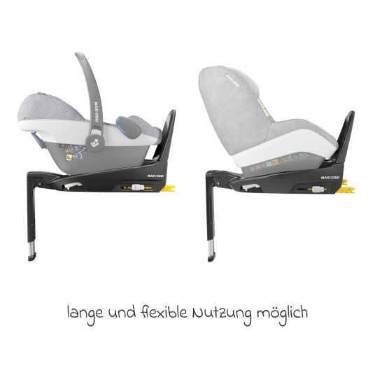 Maxi-Cosi 3in1 Babyschale & Reboarder-Set ab Geburt - 4 Jahre (45 cm - 105 cm) mit Babyschale Pebble Pro, Kindersitz Pearl Pro 2, FamilyFix 3 inkl. Schutzunterlage & Buggybuch - Black