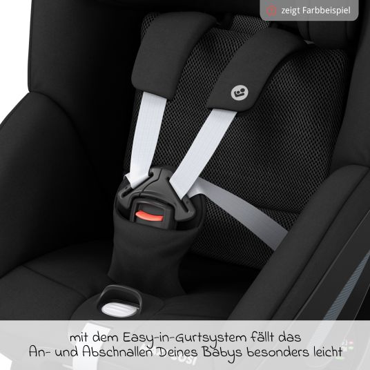 Maxi-Cosi 3in1 Babyschale & Reboarder-Set FamilyFix 360 ab Geburt bis 4 Jahre (40 - 105 cm) mit Babyschale Pebble 360 & Kindersitz Pearl 360 inkl. Isofix-Basis FamilyFix, Schutzunterlage, Activity-Trapez & Schnullertasche - Graphite