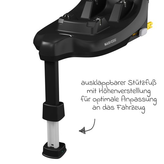 Maxi-Cosi 3in1 Babyschalen & Kindersitz-Set FamilyFix S ab Geburt bis 4 Jahre (40cm - 105 cm mit Babyschale Pebble S & Kindersitz Pearl S inkl. Isofix-Basis FamilyFix S, Schutzunterlage & Schnullertasche - Tonal Black