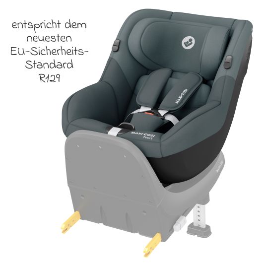 Maxi-Cosi 3in1 Babyschalen & Kindersitz-Set FamilyFix S ab Geburt bis 4 Jahre (40cm - 105 cm mit Babyschale Pebble S & Kindersitz Pearl S inkl. Isofix-Basis FamilyFix S, Schutzunterlage & Schnullertasche - Tonal Graphite