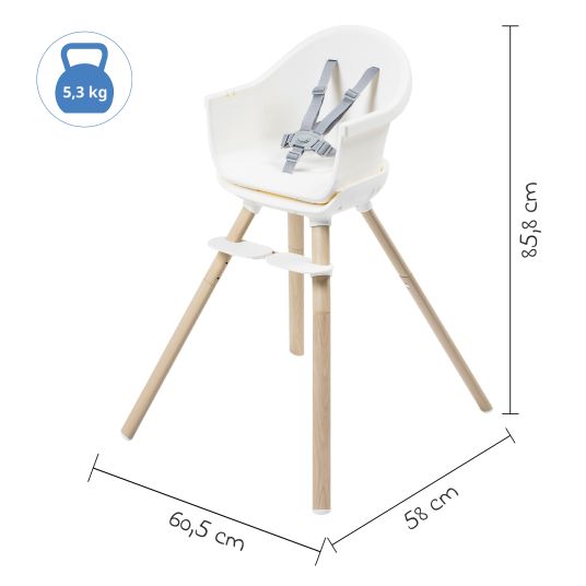 Maxi-Cosi 4-in-1 Hochstuhl Moa ab 6 Monate - 5 Jahre Hochstuhl, Sitzerhöhung, Tisch & Stuhl - Beyond White2 Eco