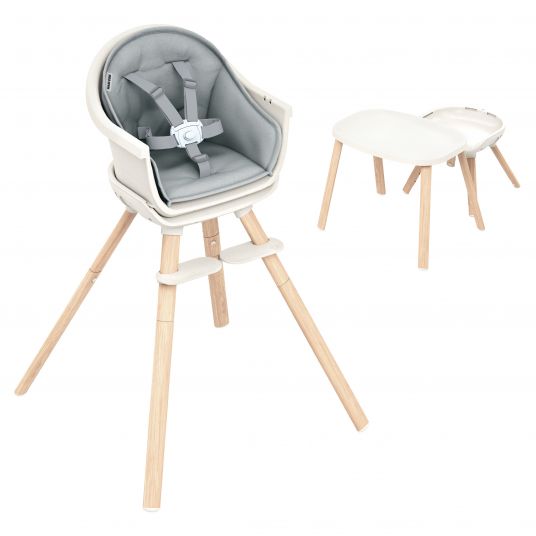 Maxi-Cosi 8in1 high chair Moa growing from 6 months-5 years high chair, booster seat, table, chair & stool - Beyond White