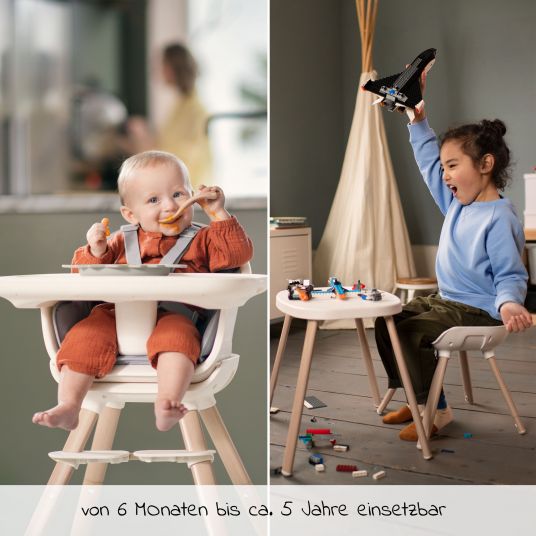 Maxi-Cosi Seggiolone 8in1 Moa cresce da 6 mesi a 5 anni Seggiolone, seggiolino, tavolo, sedia e sgabello - Beyond White
