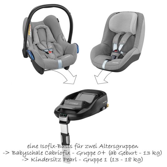Maxi-Cosi Babyschale Cabriofix & FamilyFix - Nomad Grey