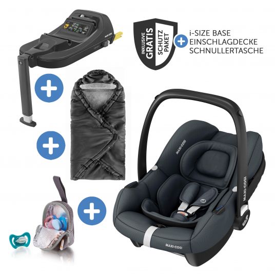 Maxi-Cosi Baby car seat CabrioFix i-Size from birth-15 months (40-75 cm) i-Size Base, Cover & Pacifier Box - Essential Graphite