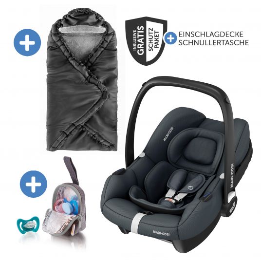 Maxi-Cosi Baby car seat CabrioFix i-Size from birth-15 months (40-75 cm) incl. cover & pacifier box - Essential Graphite
