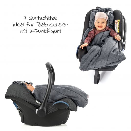 Maxi-Cosi Babyschale CabrioFix i-Size ab Geburt-12 Monate (40-75 cm) inkl. Fußsack & Schnullerbox - Essential Graphite